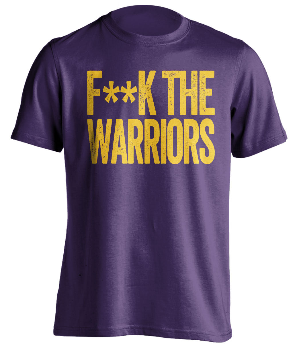 Fuck the Warriors Censored Purple Statement Tee for Los Angeles Lakers Fans by Beef Shirts