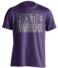 Fuck the Warriors Uncensored Purple Box Logo Shirt for Sacramento Kings Fans by Beef Shirts