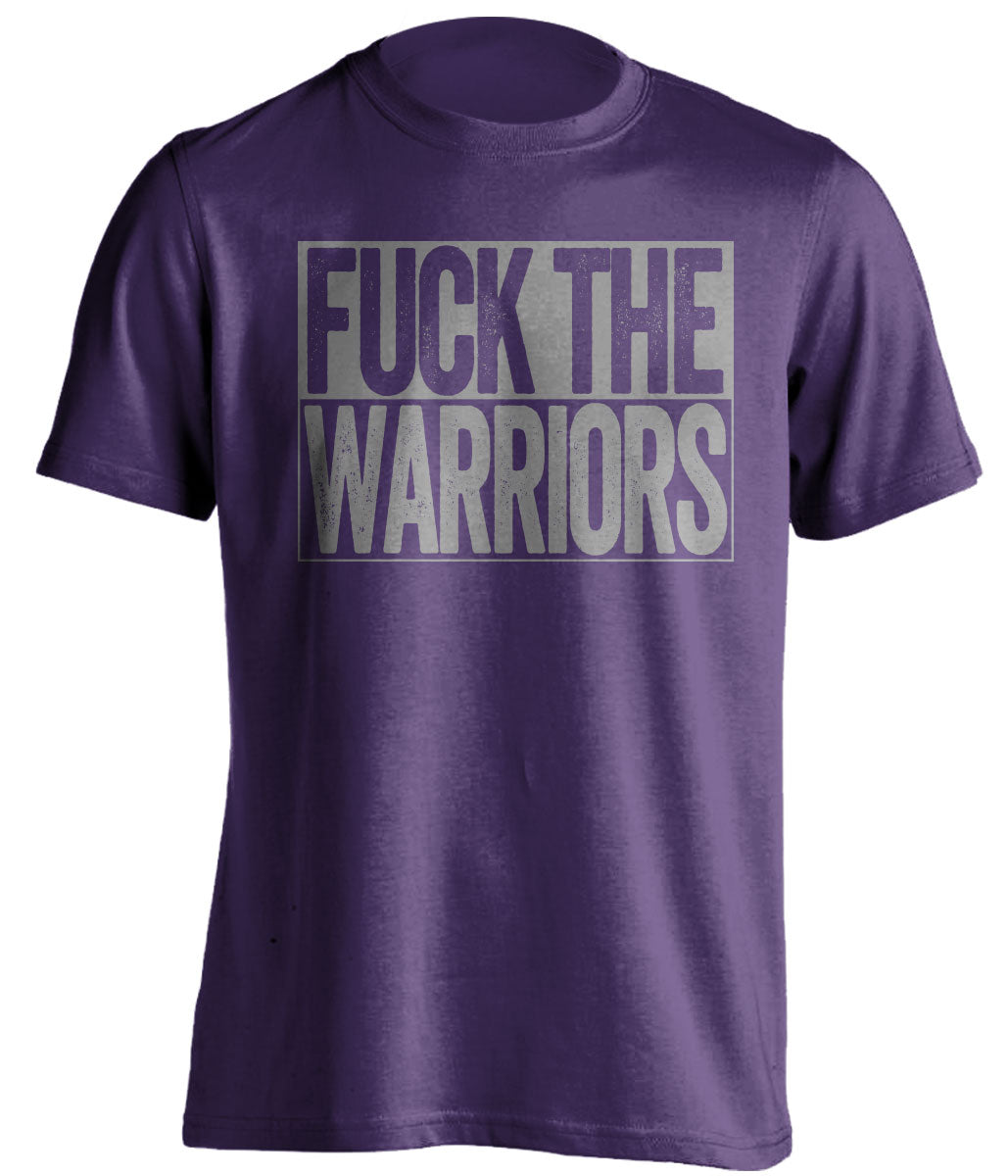 Fuck the Warriors Uncensored Purple Box Logo Shirt for Sacramento Kings Fans by Beef Shirts