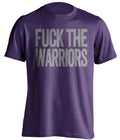 Fuck the Warriors Uncensored Purple Statement Tee for Sacramento Kings Fans by Beef Shirts