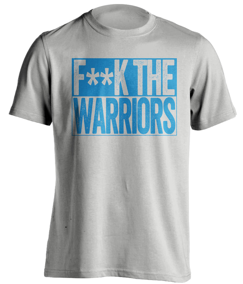 Fuck the Warriors Censored Grey Box Logo Shirt for Oklahoma City Thunder Fans by Beef Shirts