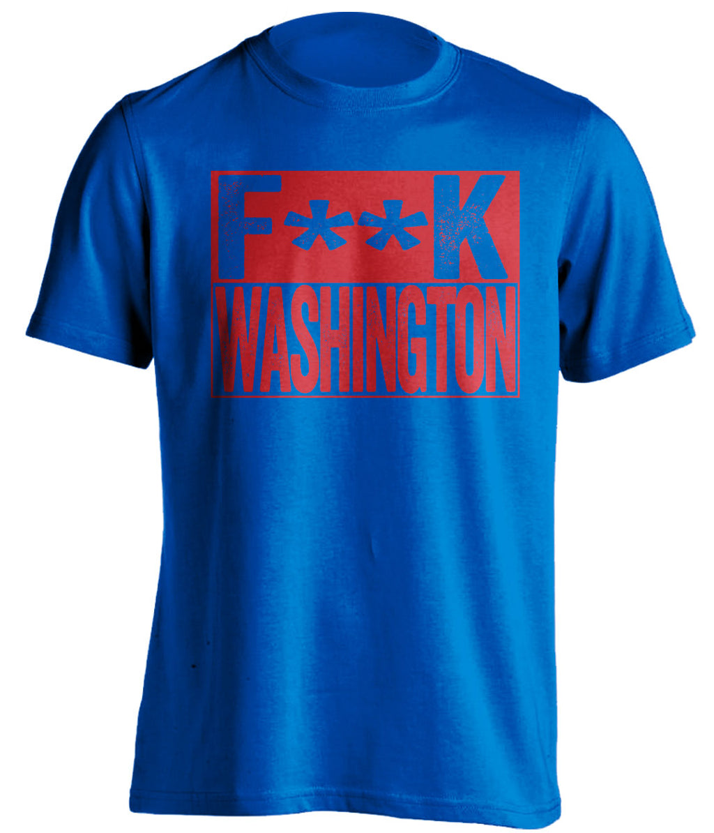 Censored Blue Fuck Washington box logo shirt for New York Giants fans | NYG rivalry tee by Beef Shirts