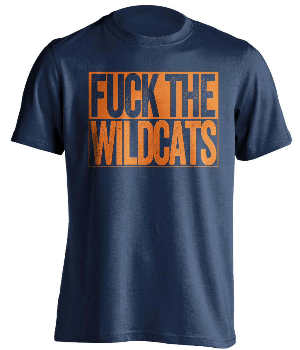 Fuck the Wildcats Uncensored Navy Shirt for Illinois Fighting Illini Fans by Beef Shirts