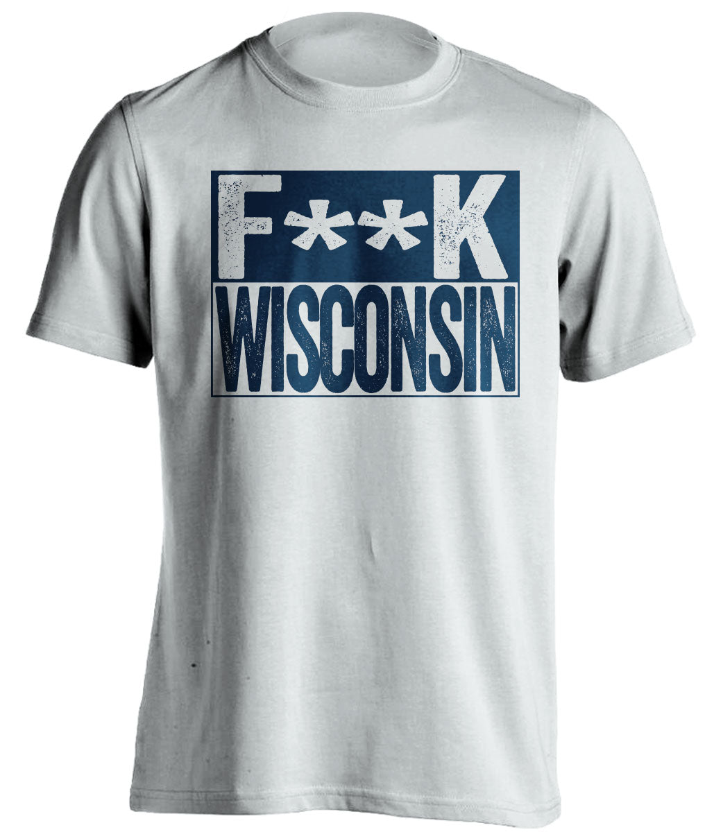 Censored White Fuck Wisconsin box logo shirt for Michigan Wolverines fans | Michigan rivalry tee by Beef Shirts