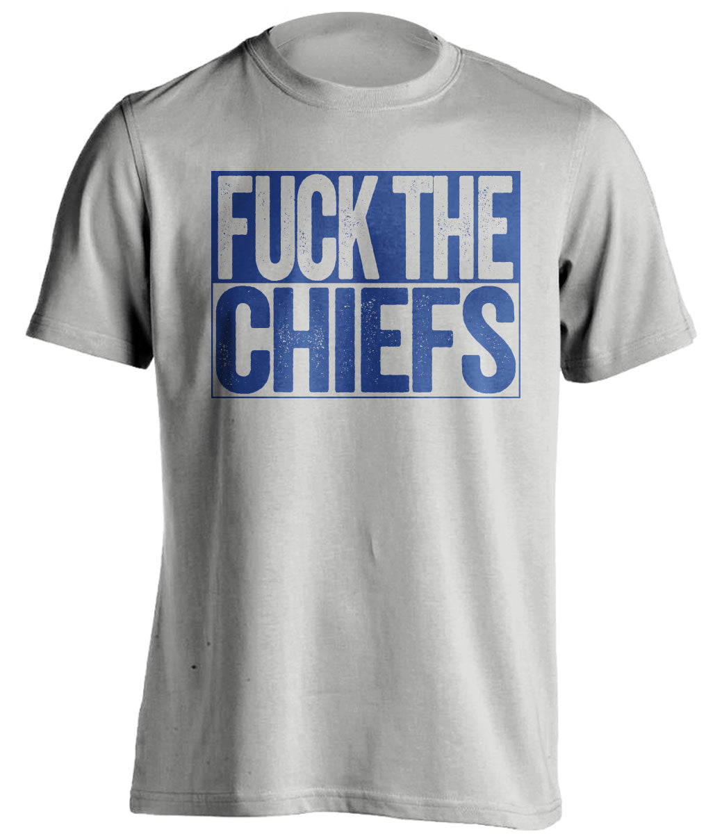 Fuck the Chiefs Uncensored Grey Haters Tee for a Buffalo Bills Fan Shirt by Beef Shirts