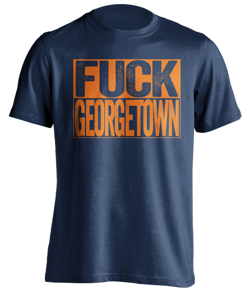 Fuck Georgetown Uncensored navy blue Shirt for Syracuse Orange Fans Shirt by Beef Shirts