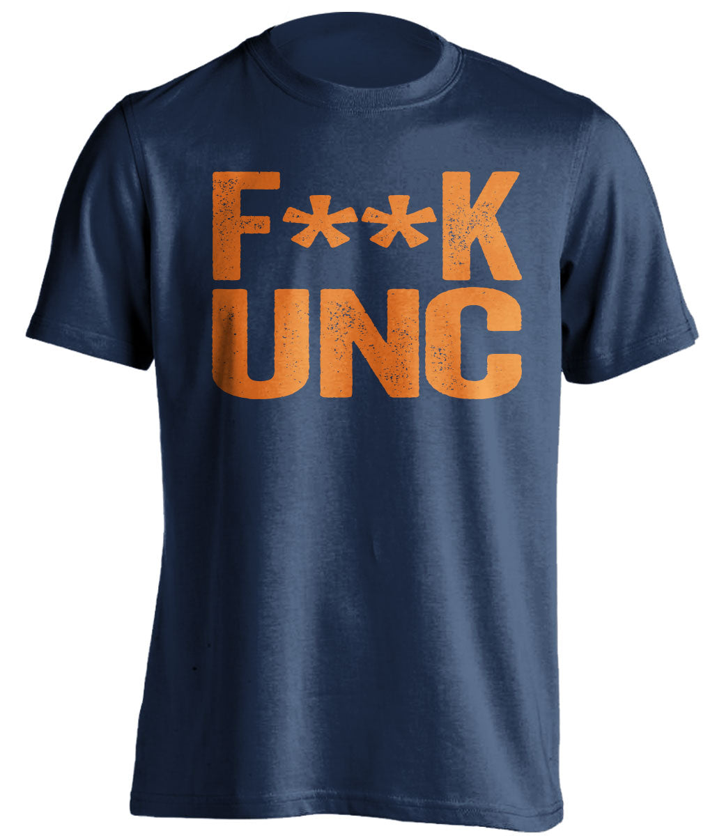 fuck unc virginia cavaliers fan blue tshirt censored