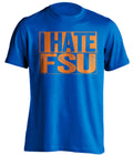 i hate fsu florida gators fan blue shirt haters tee