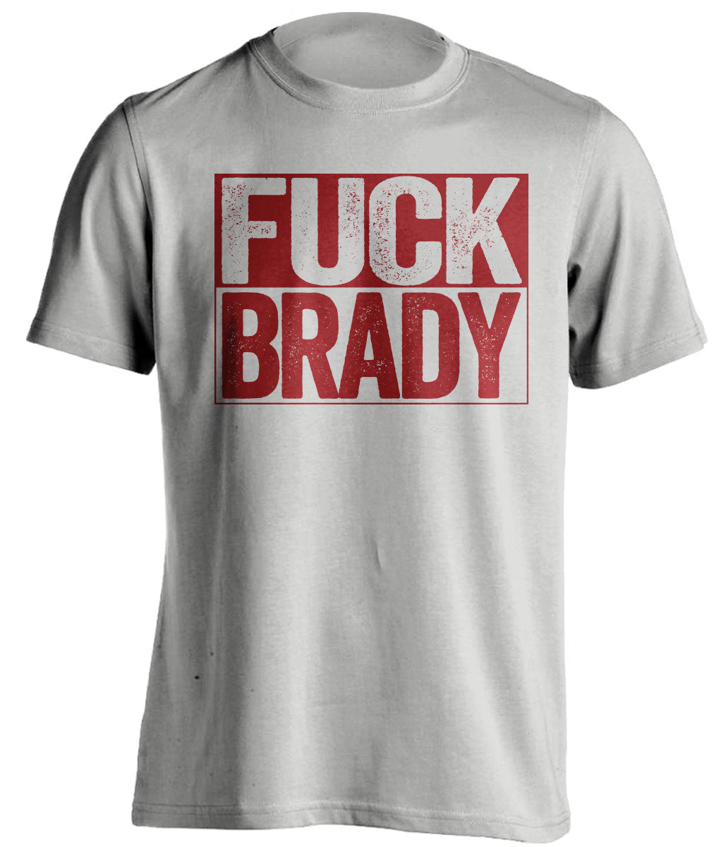 fuck brady red uncensored text on grey red shirt for washington commanders fan