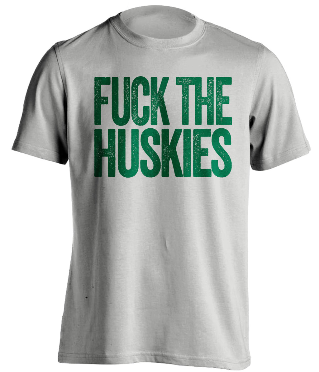FUCK THE HUSKIES - Oregon Ducks Fan T-Shirt - Text Design - Beef Shirts