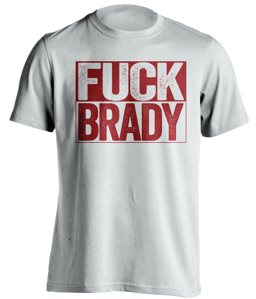 fuck brady red uncensored text on white red shirt for washington commanders fan