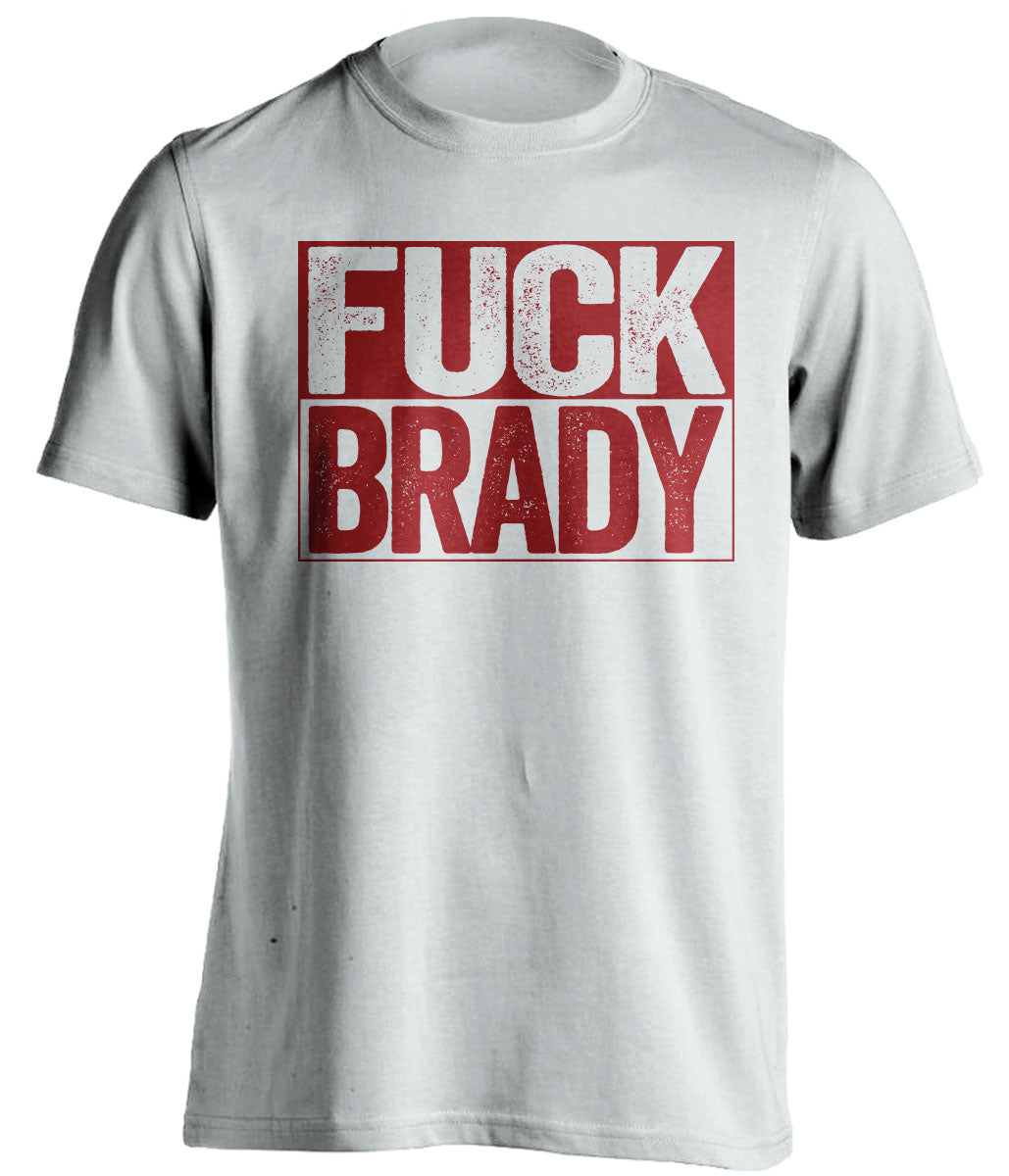 fuck brady red uncensored text on white red shirt for washington commanders fan