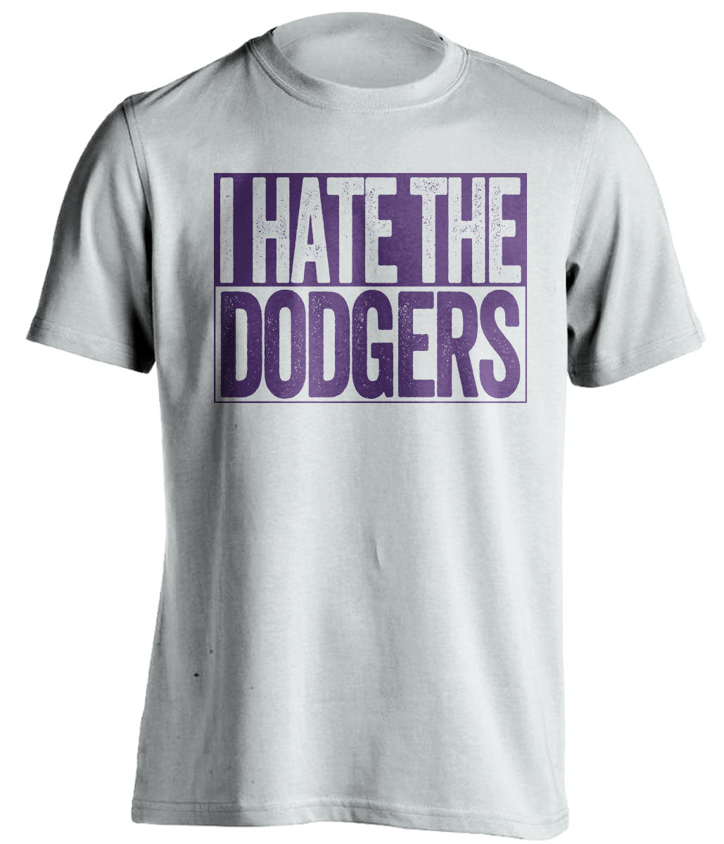 i hate the dodgers colorado rockies fan white shirt