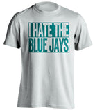 i hate the blue jays haters white shirt seattle mariners fan tee