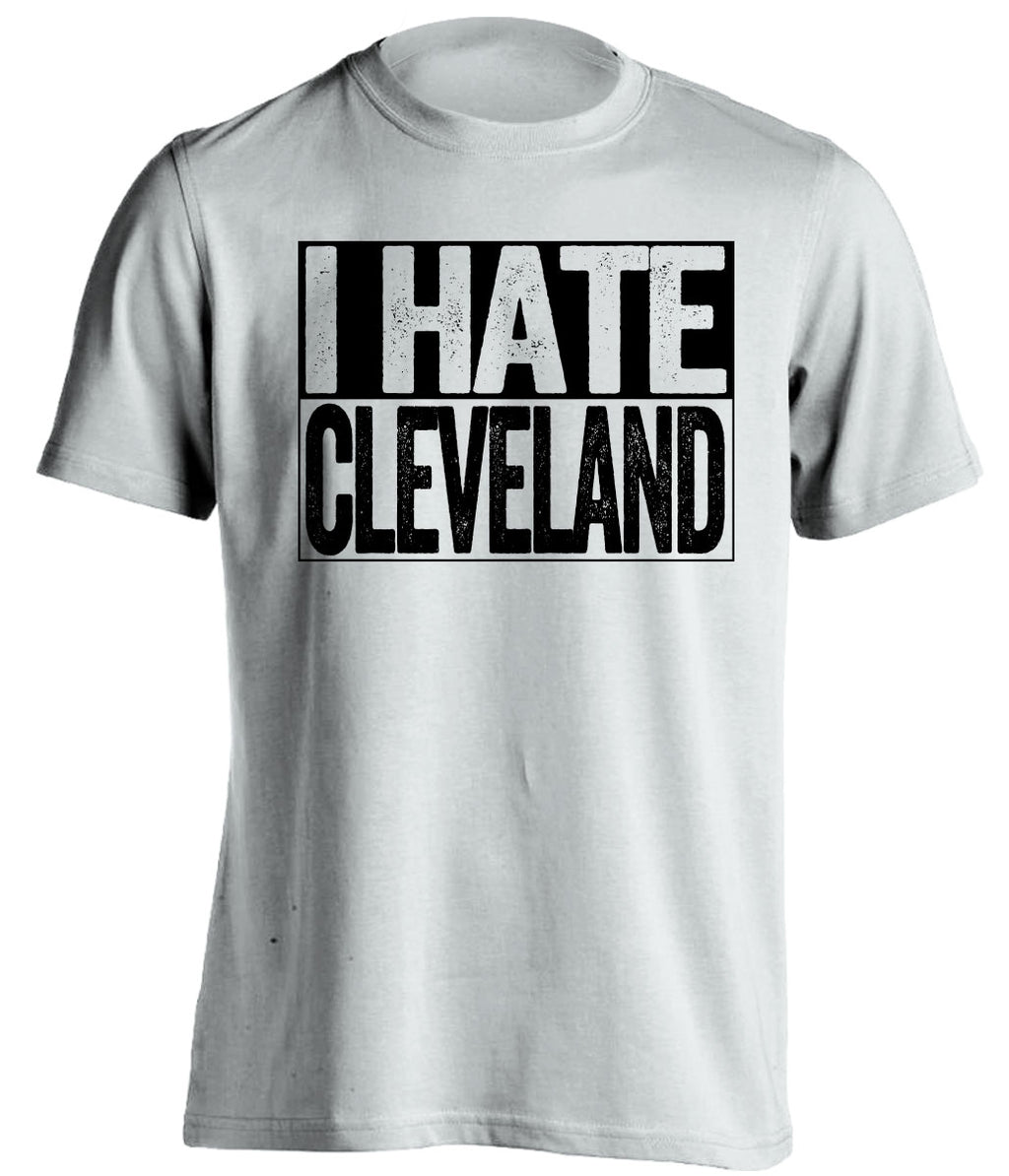 i hate cleveland white shirt for steelers fans gameday rivalry tee