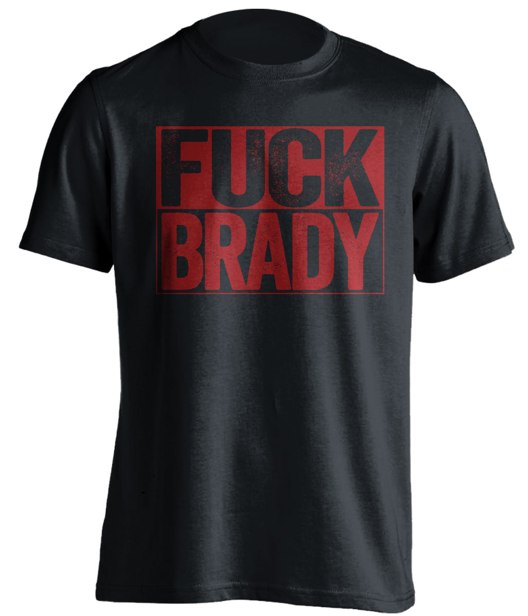 fuck brady red uncensored text on black red shirt for washington commanders fan