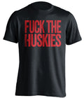 fuck the huskies gonzaga bulldogs fan black tshirt uncensored