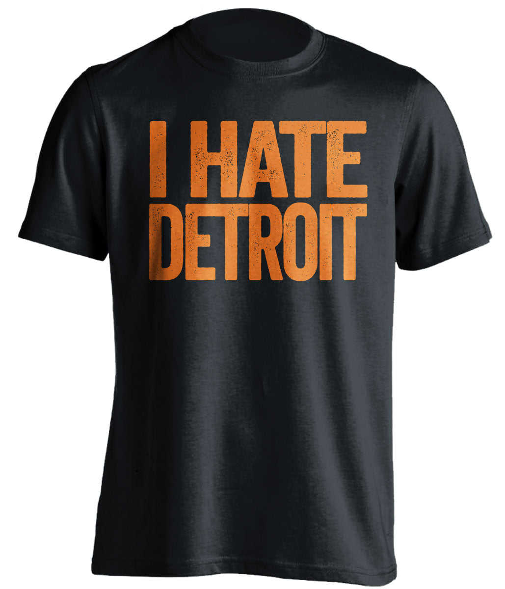 i hate detroit black tshirt for chicago bears fans gameday haters tee