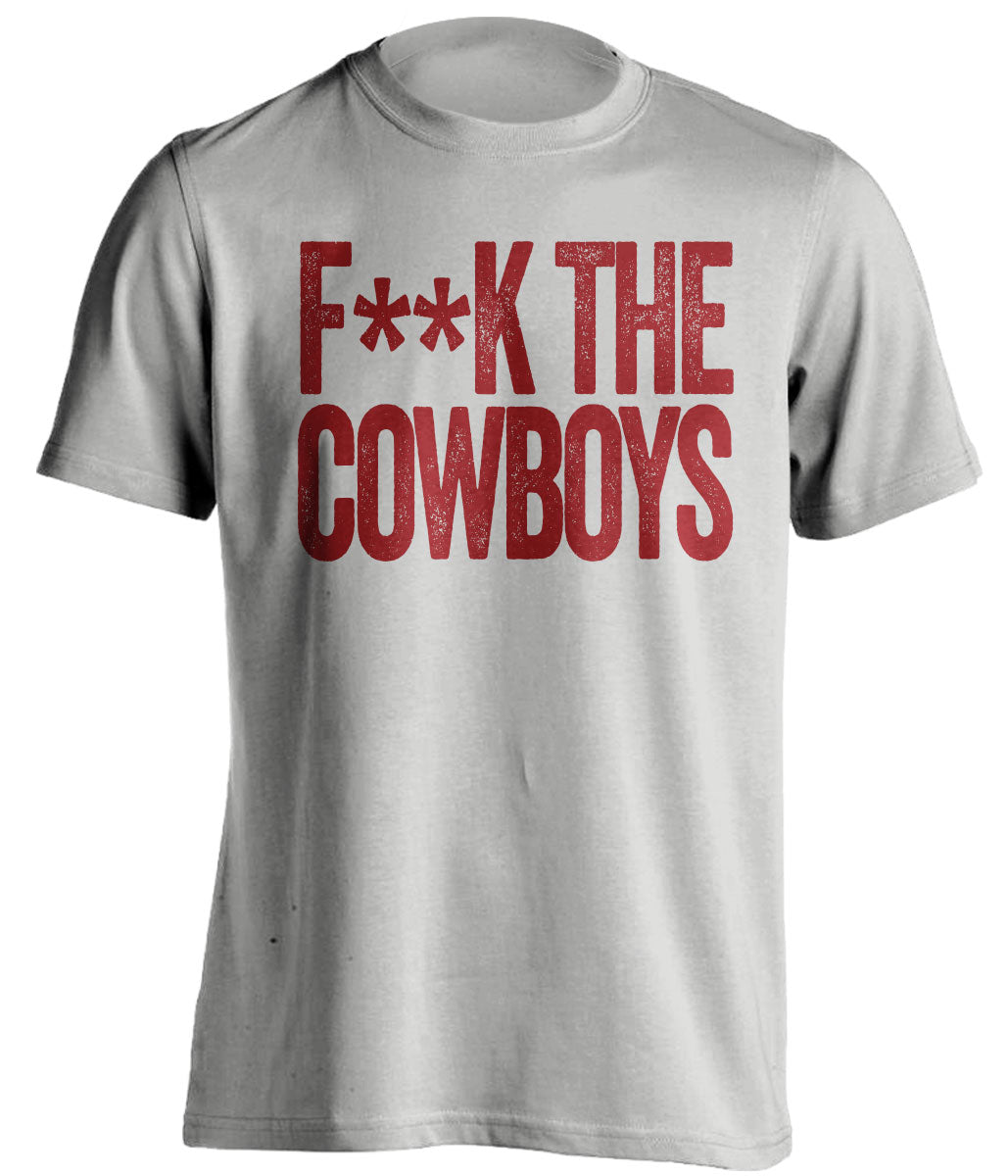 F*ck the Cowboys bold text grey t-shirt for Arizona Cardinals fans - NFL rivalry shirt against Dallas