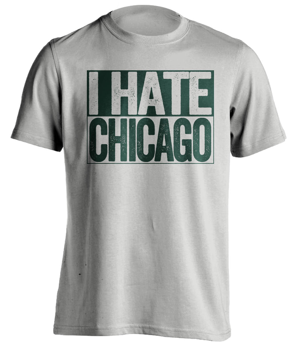 i hate chicago grey shirt for green bay packers fans gameday haters tee