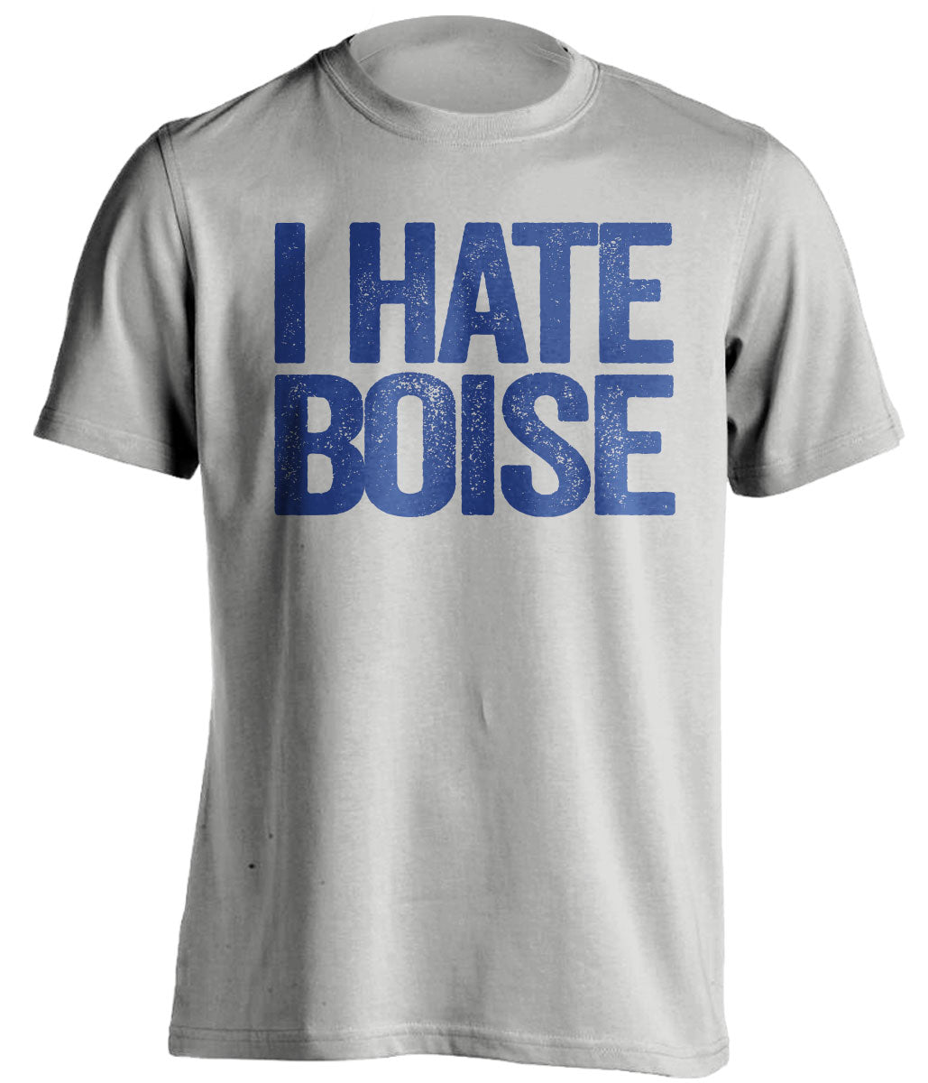 i hate boise state byu brigham cougars fan grey tshirt