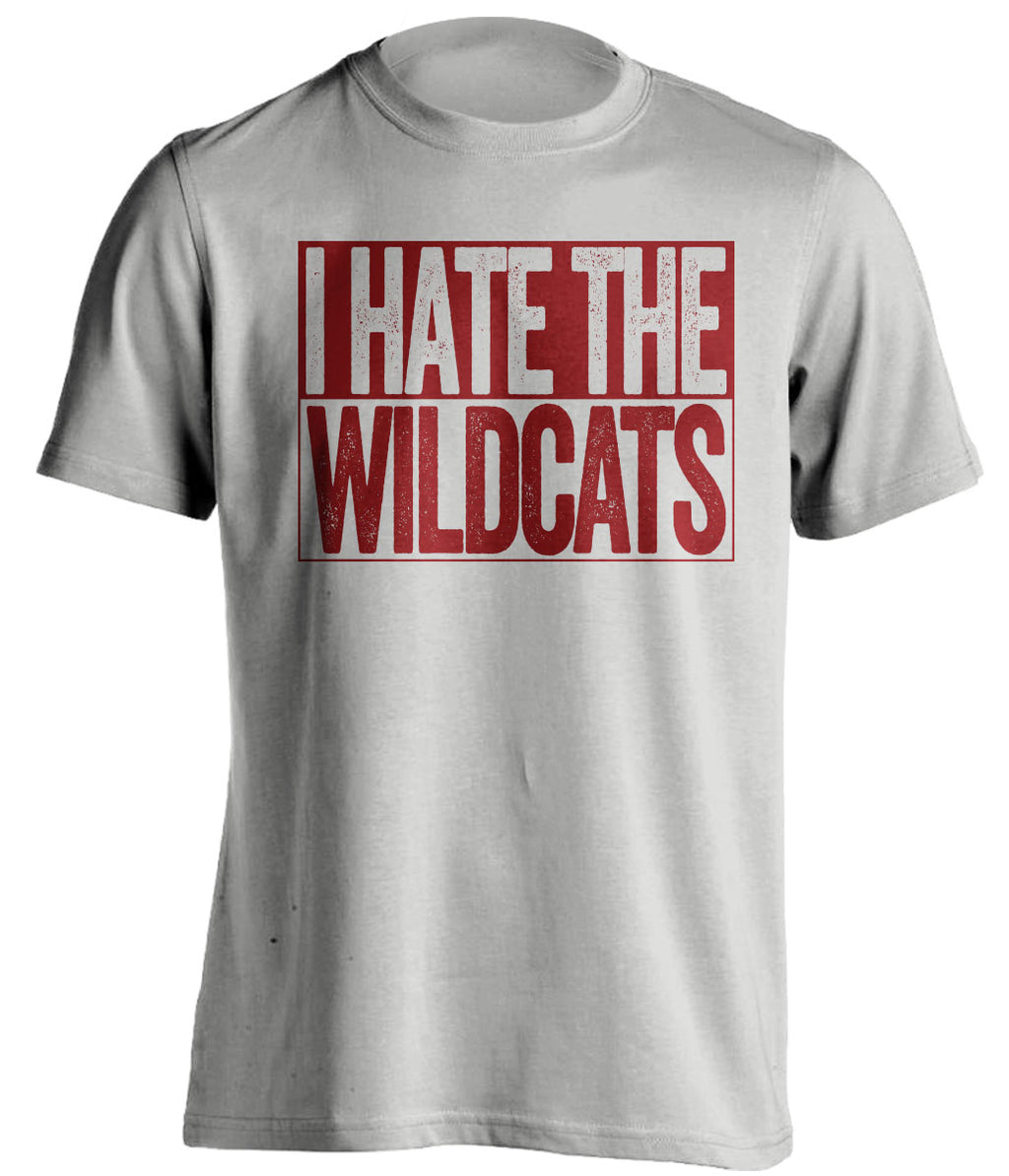 i hate the wildcats asu arizona state sun devils fan grey shirt