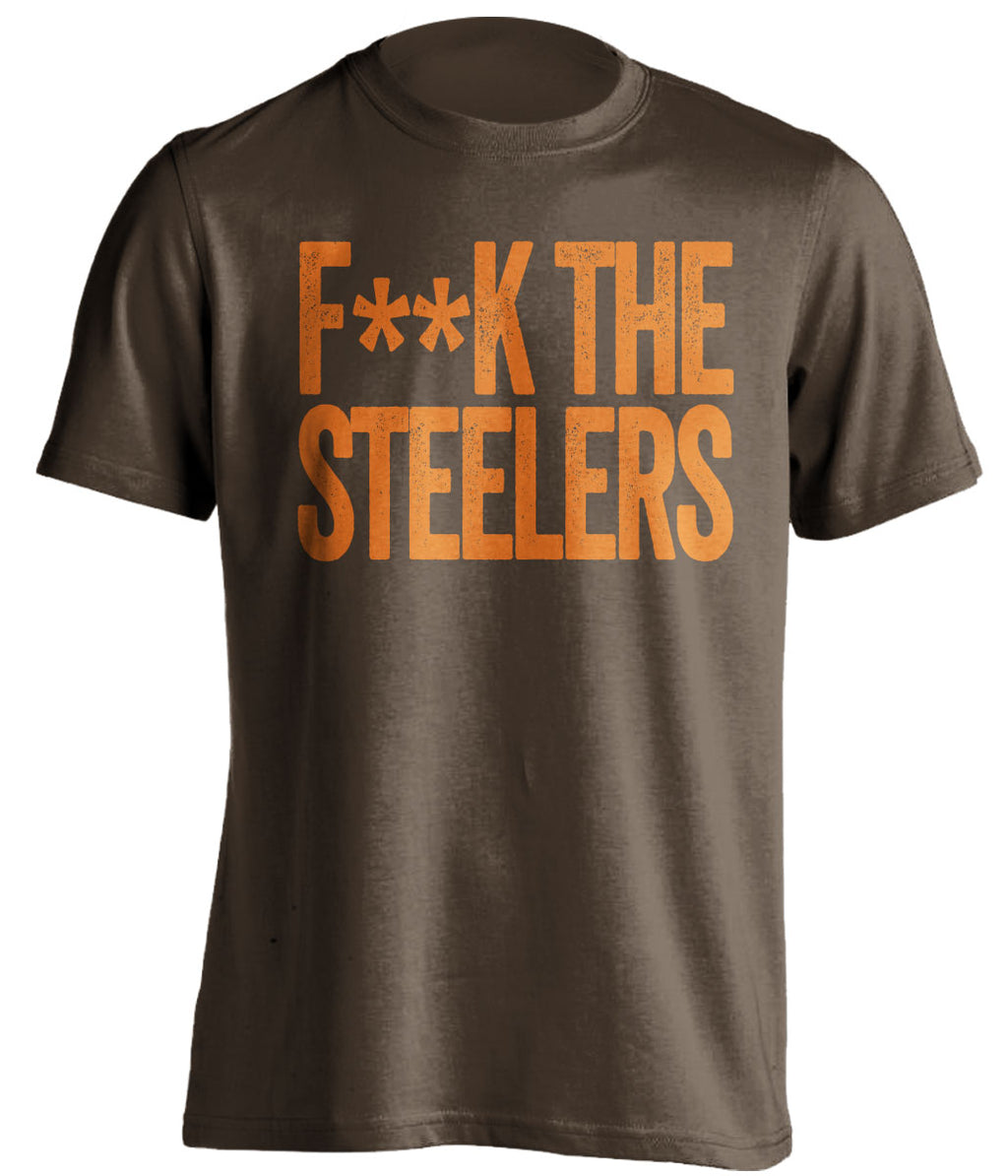 fuck the steelers censored brown shirt cleveland browns fan tshirt
