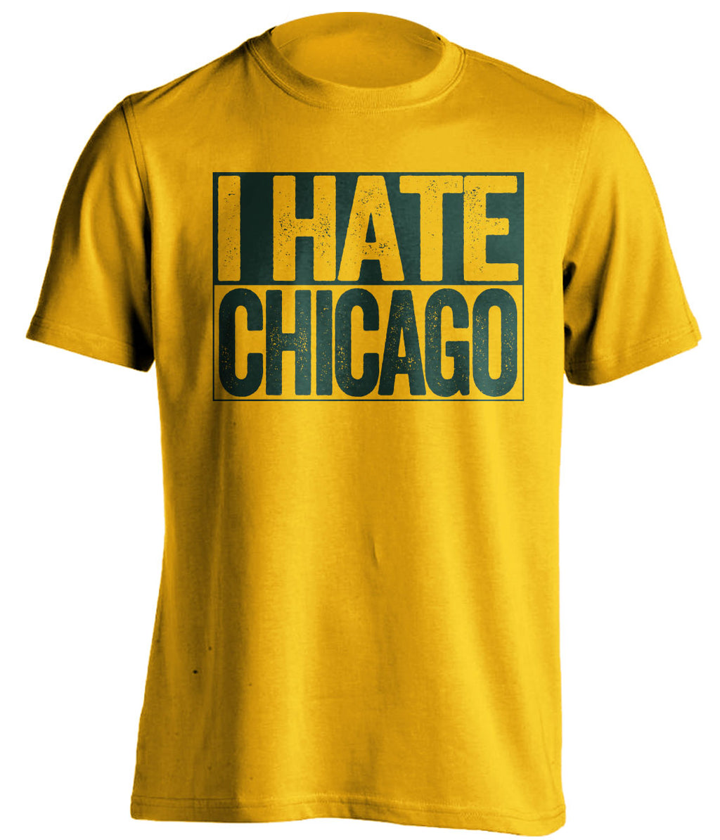 i hate chicago gold shirt for green bay packers fans gameday haters tee