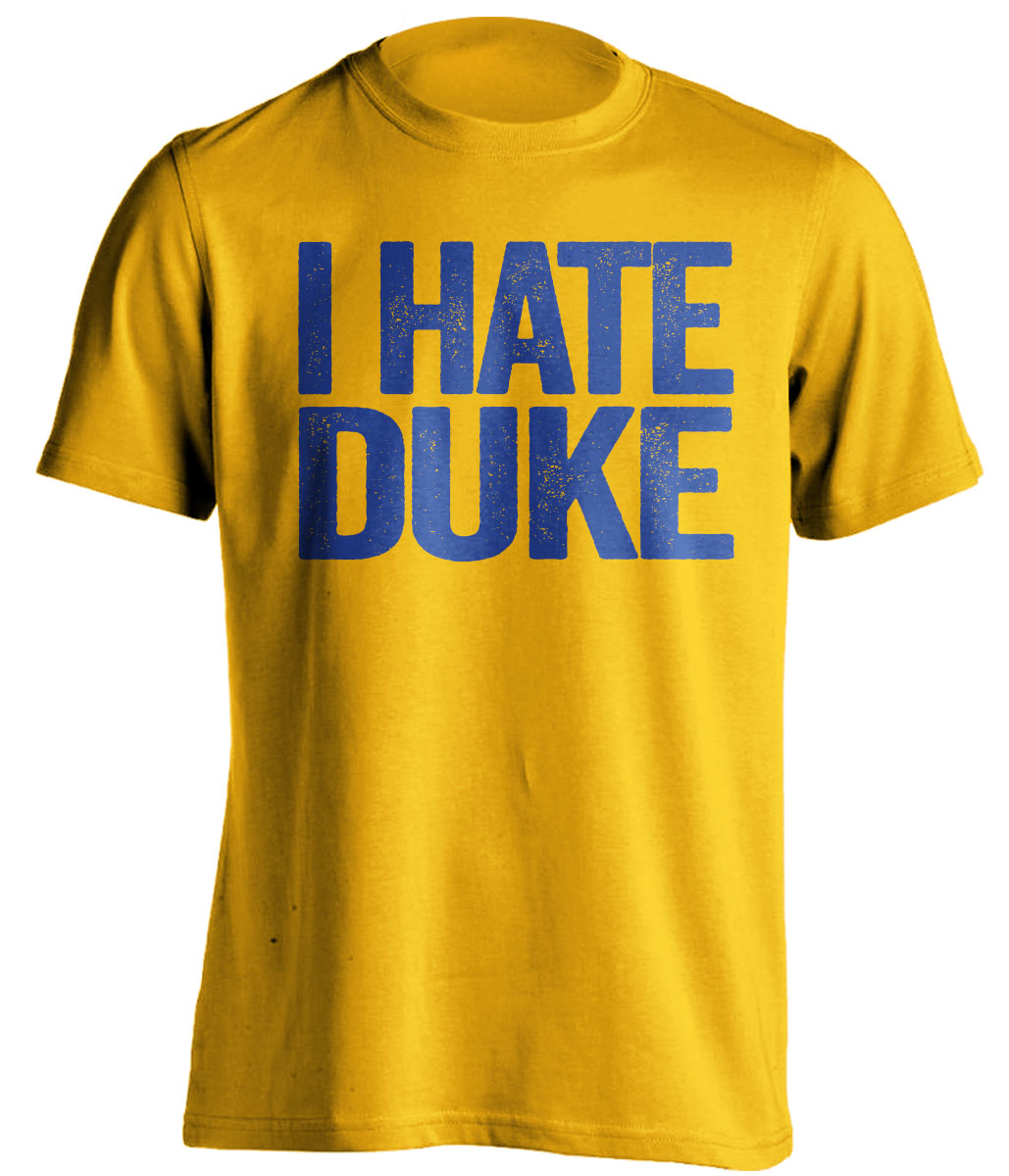 I Hate Duke Statement gold tee for Pitt Panthers Fans gameday haters shirt by Beef Shirts