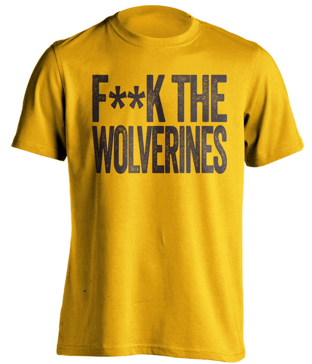 fuck the wolverines gold tshirt censored haters tee for wmu broncos fans