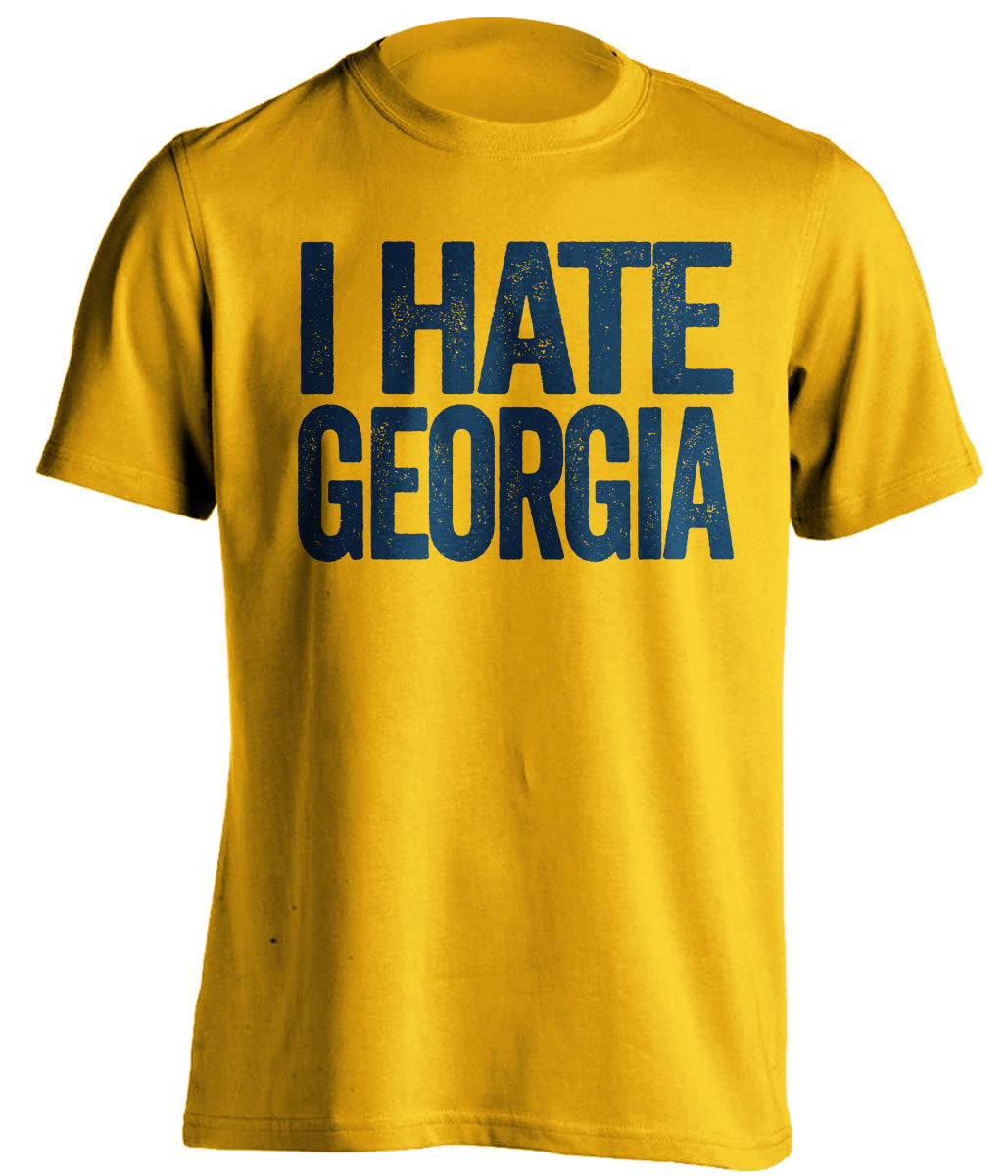 i hate georgia uga gold tshirt for gtech tech fans