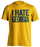 i hate georgia uga gold tshirt for gtech tech fans