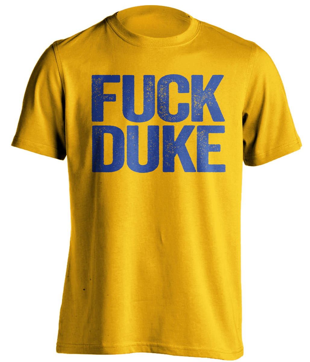 Fuck Duke Statement Tee Uncensored gold Haters Shirt for Pitt Panthers Fans by Beef Shirts