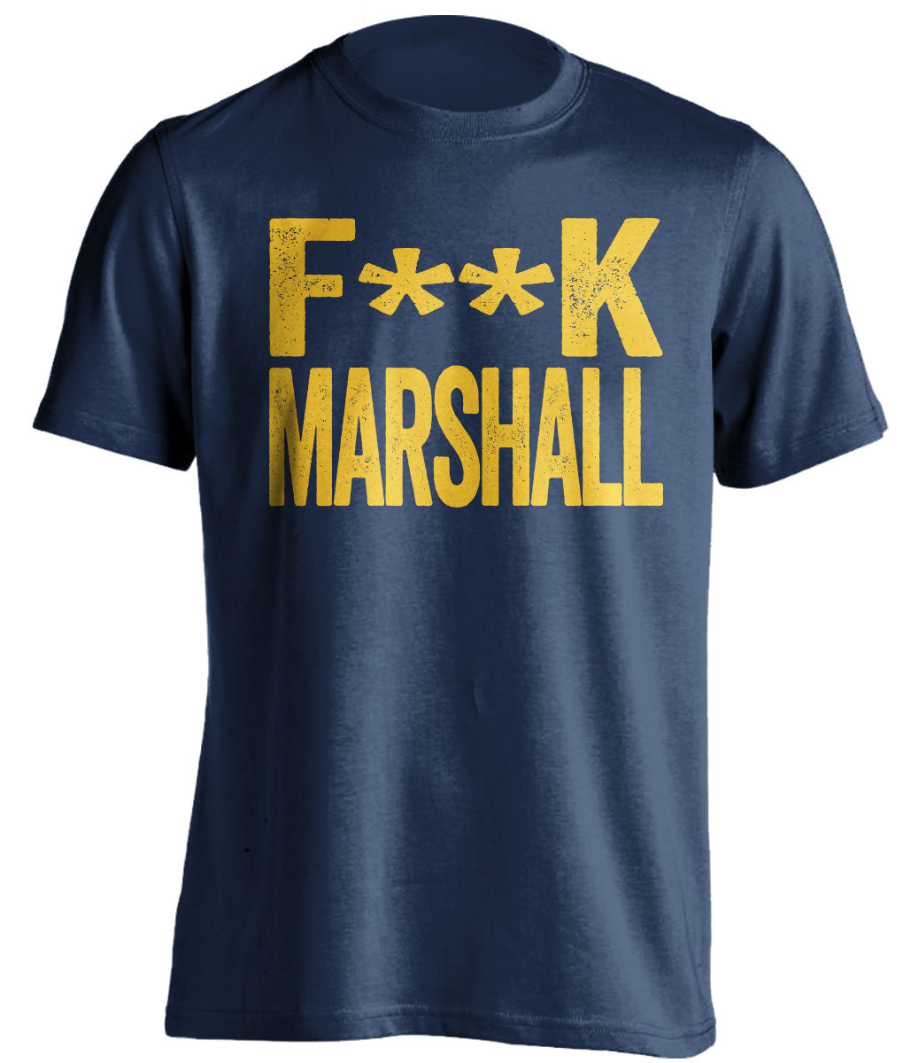 fuck marshall herd censored blue tshirt for wvu west virginia mountaineers fan rivalry game