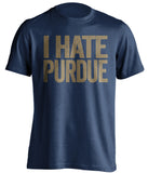 i hate purdue notre dame irish fan blue tshirt