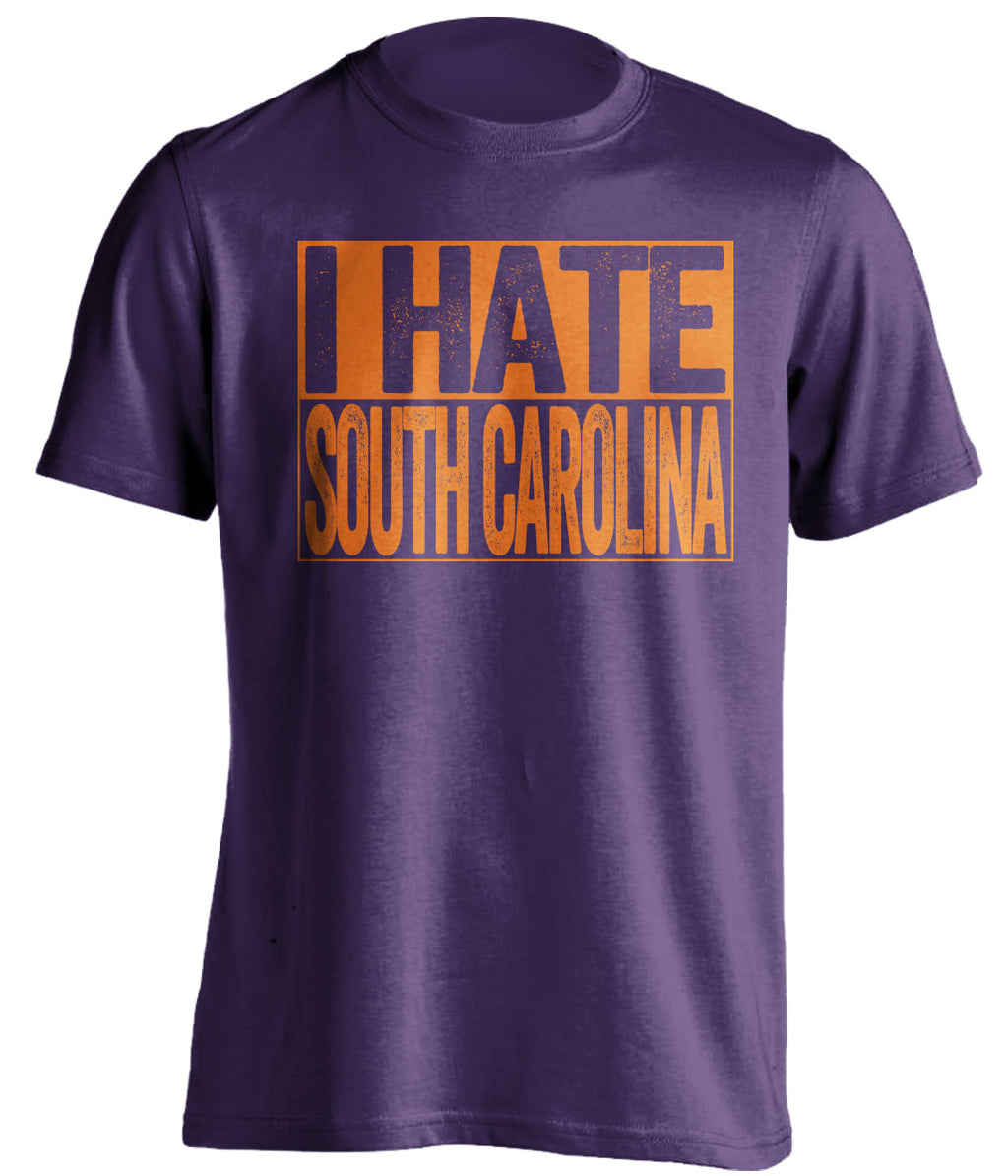 i hate south carolina purple shirt for clemson tigers fans gameday haters tee