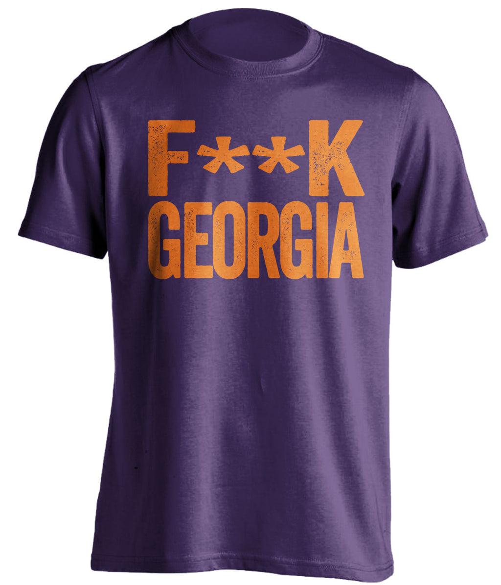 Fuck georgia censored purple tshirt for clemson tigers fans gameday haters tee
