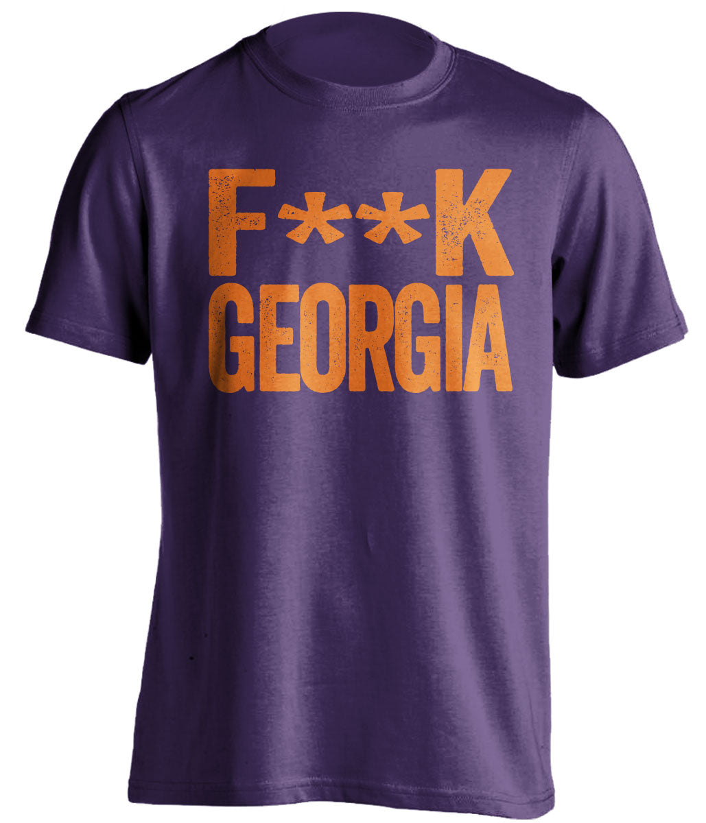 Fuck georgia censored purple tshirt for clemson tigers fans gameday haters tee