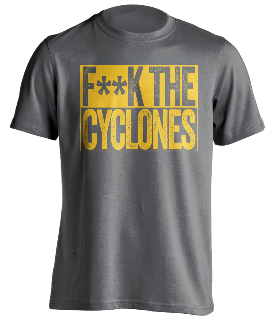 fuck the cyclones iowa hawkeyes fan grey shirt censored
