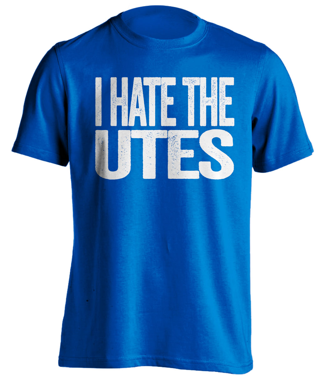 i hate the utes byu brigham cougars blue tshirt
