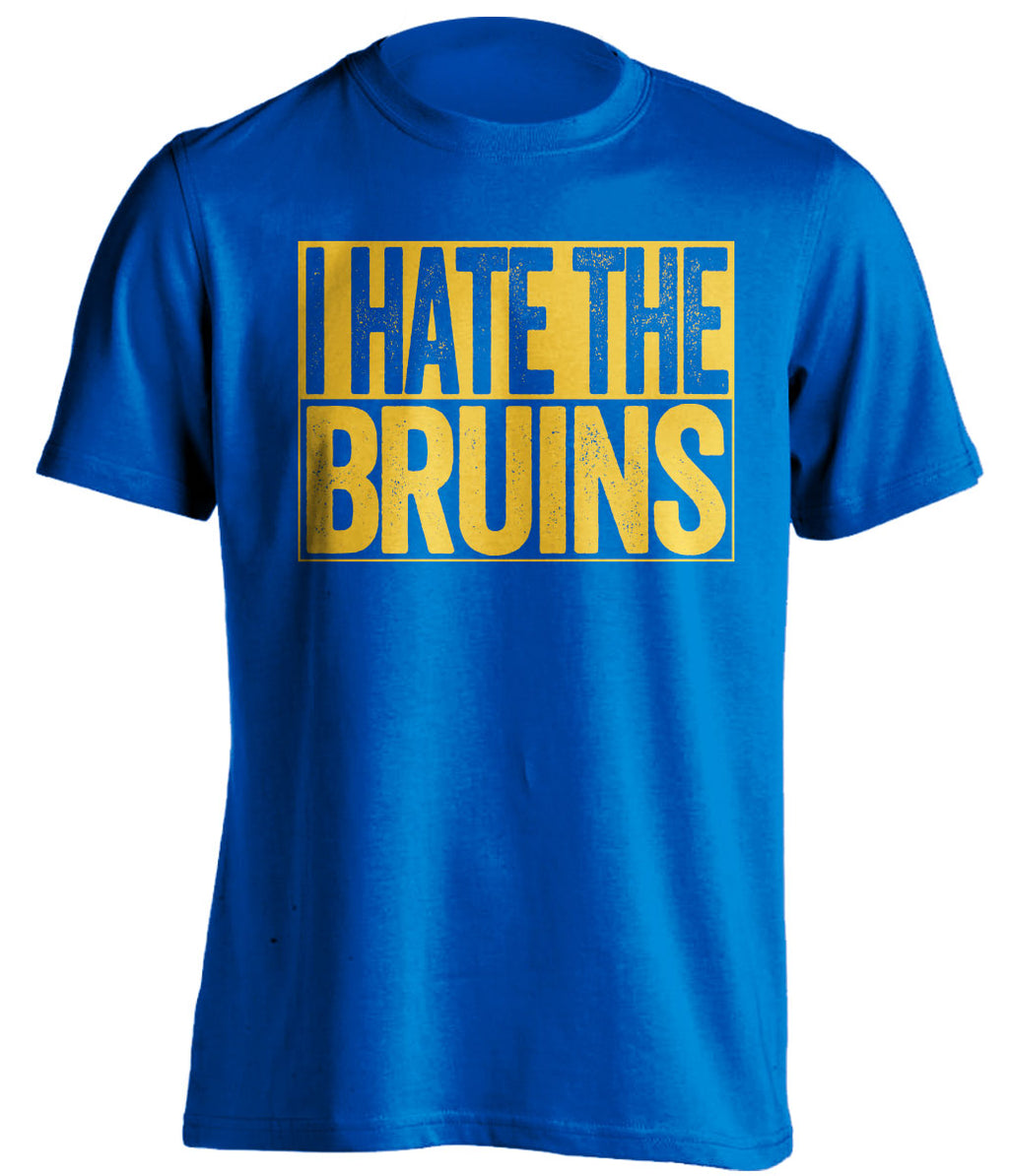I Hate the Bruins blue shirt for Buffalo Sabres Fan gameday haters tee by Beef Shirts