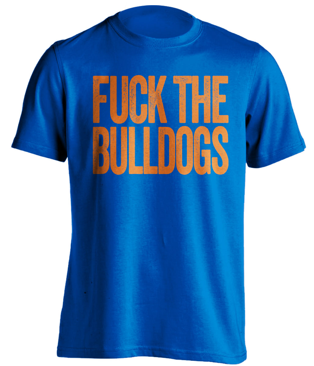 Fuck the Bulldogs Statement Tee Uncensored blue Haters Shirt for Florida Gators Fans by Beef Shirts
