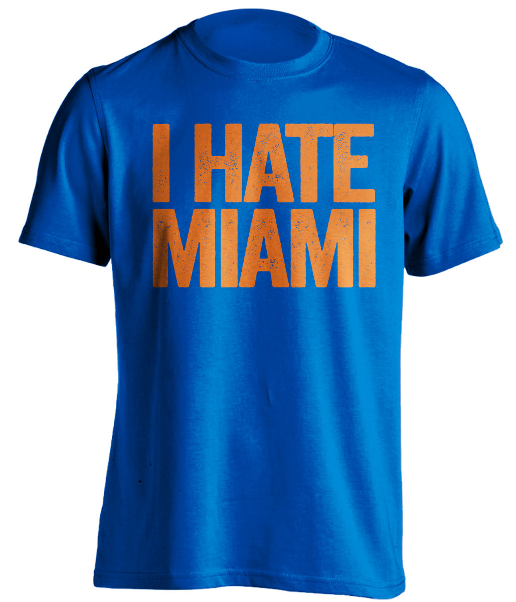 i hate miami blue tshirt for florida gators fan