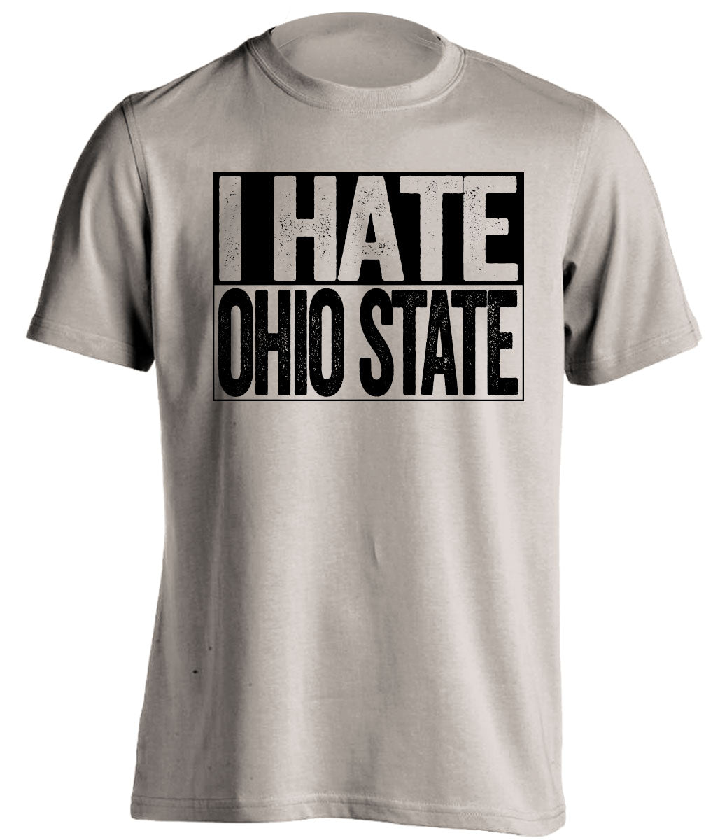 I Hate Ohio State tan shirt for Purdue Boilermakers Fan gameday haters tee by Beef Shirts