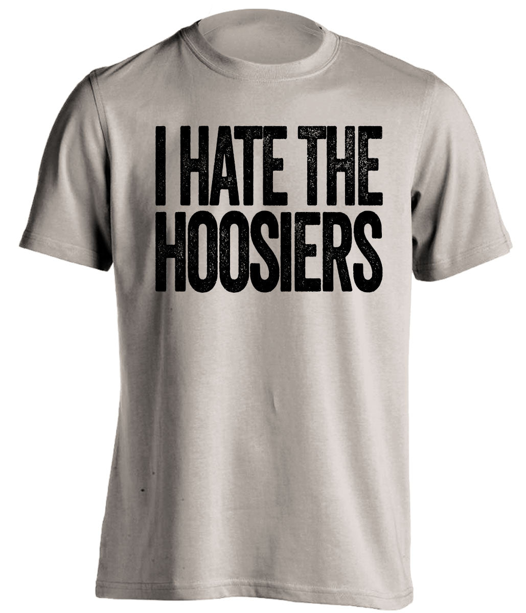 I Hate the Hoosiers Statement tan Tee for Purdue Boilermakers Fans by Beef Shirts