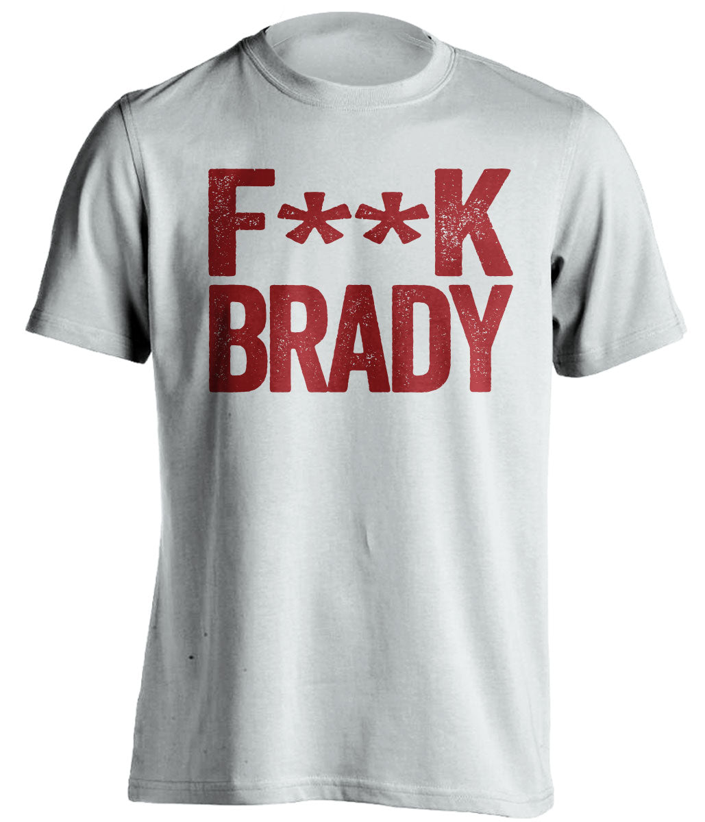 fuck brady white censored bold text on gold shirt for washington commanders fan