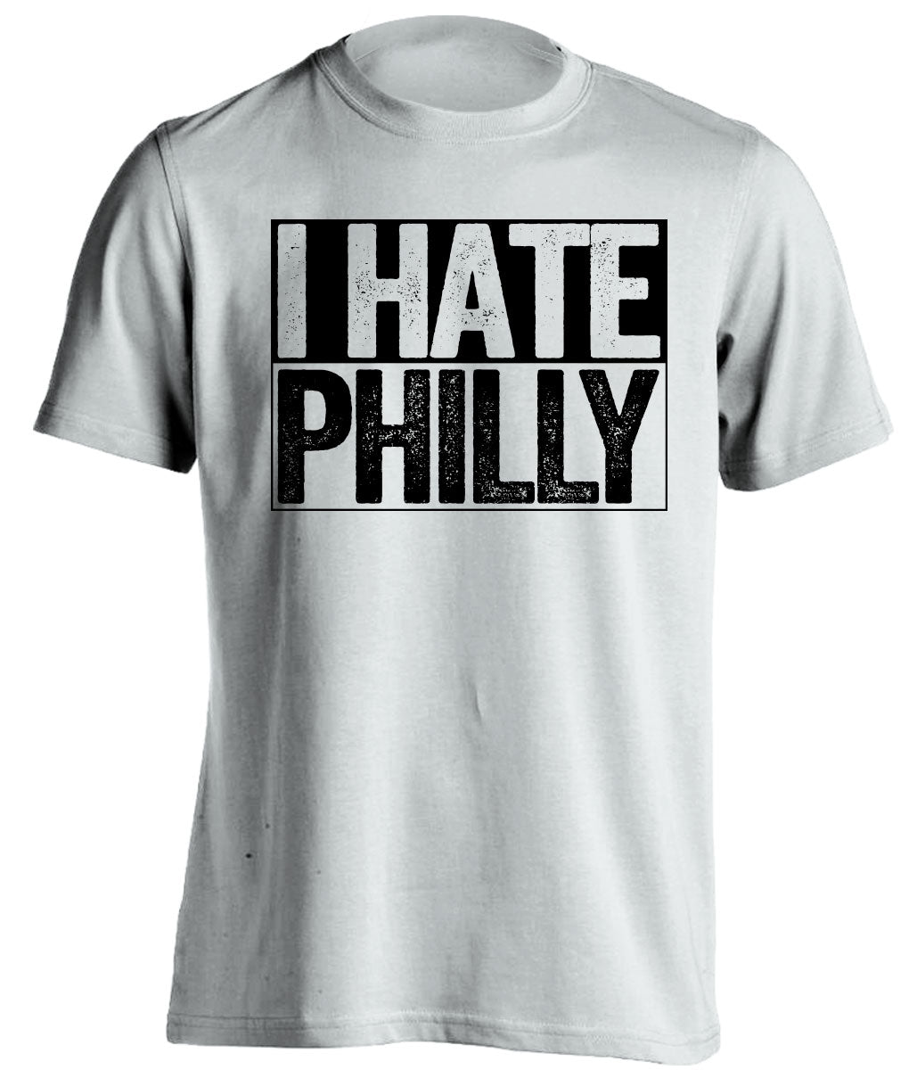 white shirt that says i hate philly for pittsburgh sports fans