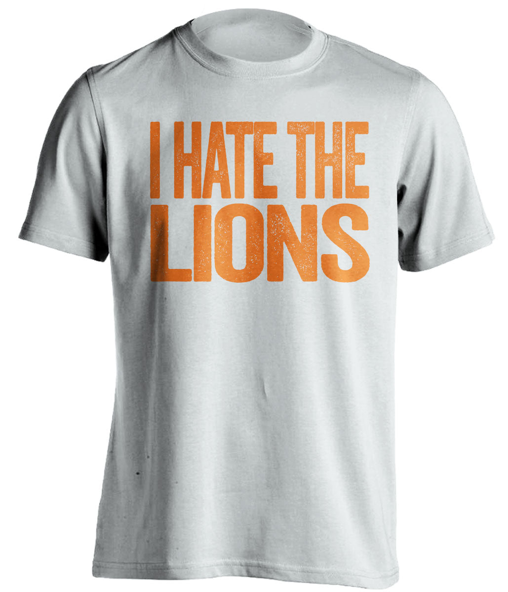 i hate the lions white tshirt for chicago bears fans haters rivalry tee