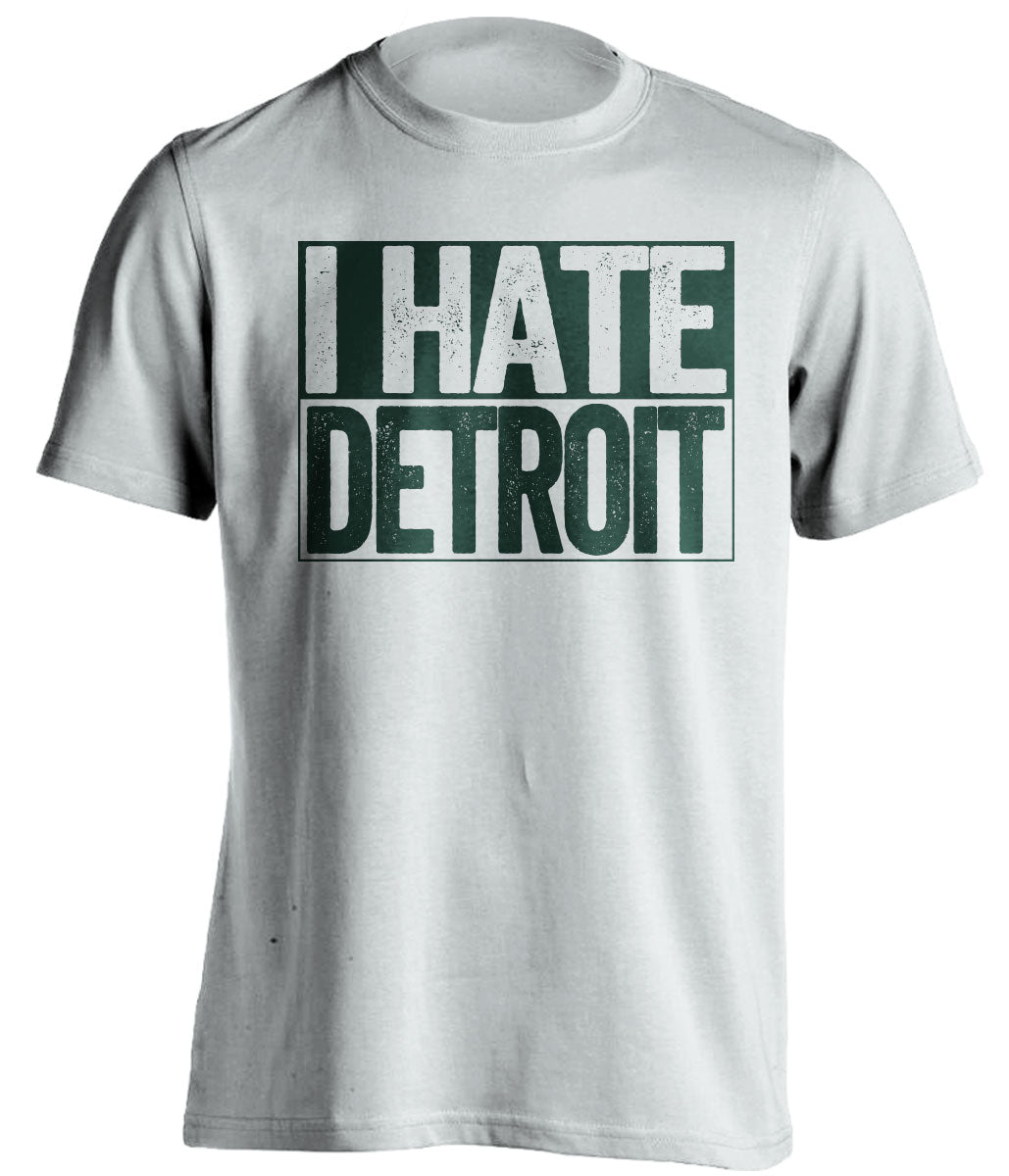 i hate detroit white shirt for green bay packers fan gameday haters tee