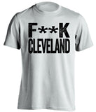 fuck cleveland browns white shirt for steelers fans censored tee